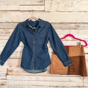 Denim Blue top with Sparkle Accents